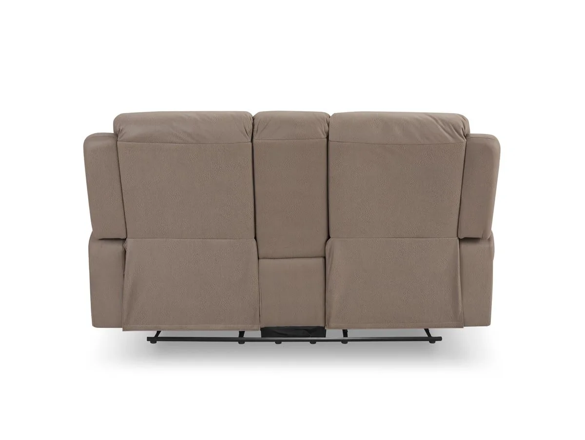 TGC TGC Doran Brown Faux Leather 2 Seater Manual Recliner Sofa