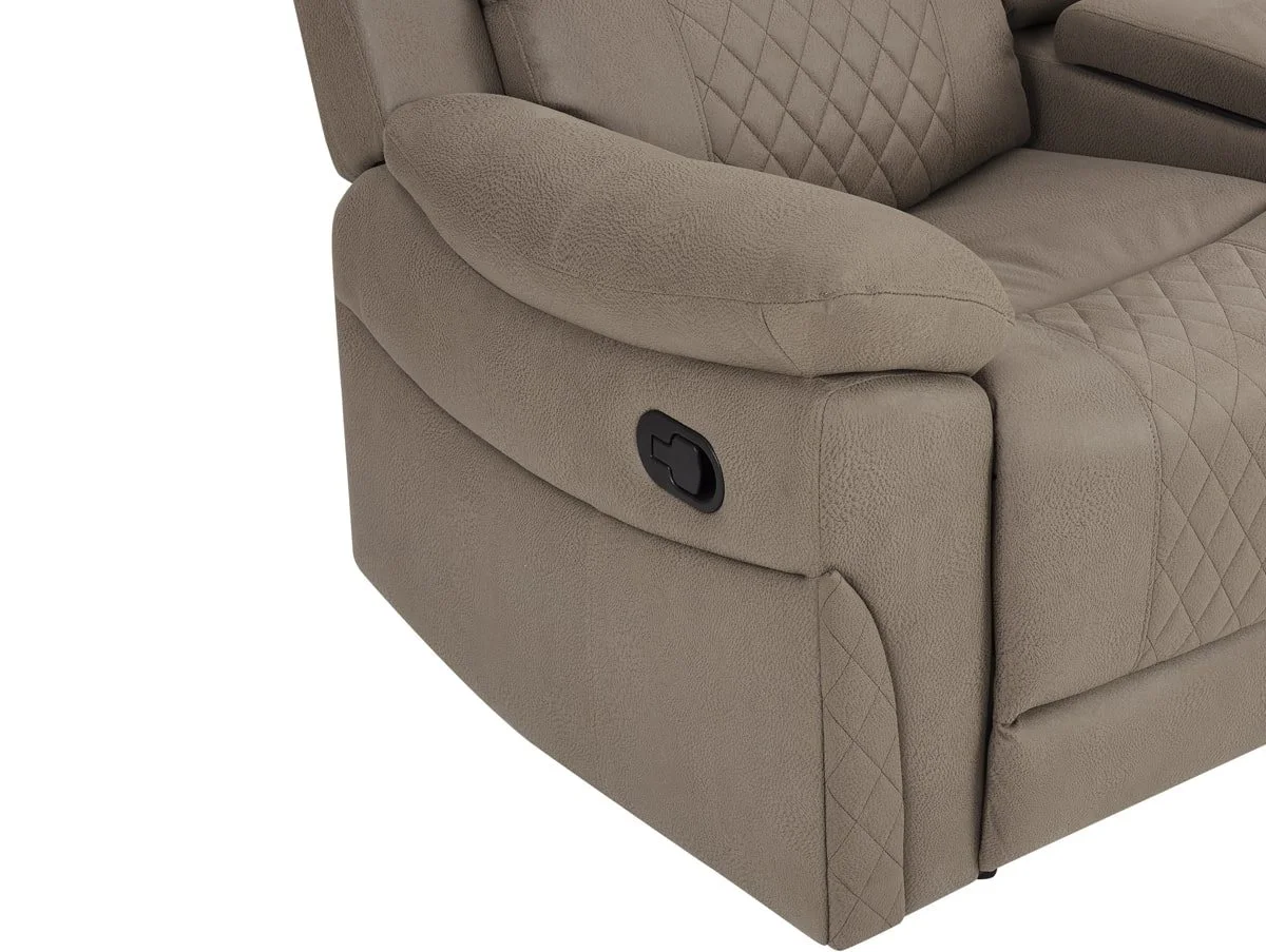 TGC TGC Doran Brown Faux Leather 2 Seater Manual Recliner Sofa