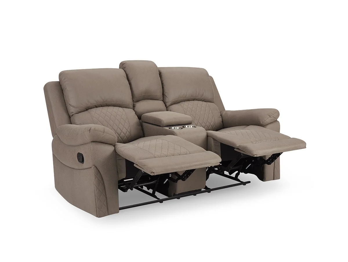 TGC TGC Doran Brown Faux Leather 2 Seater Manual Recliner Sofa