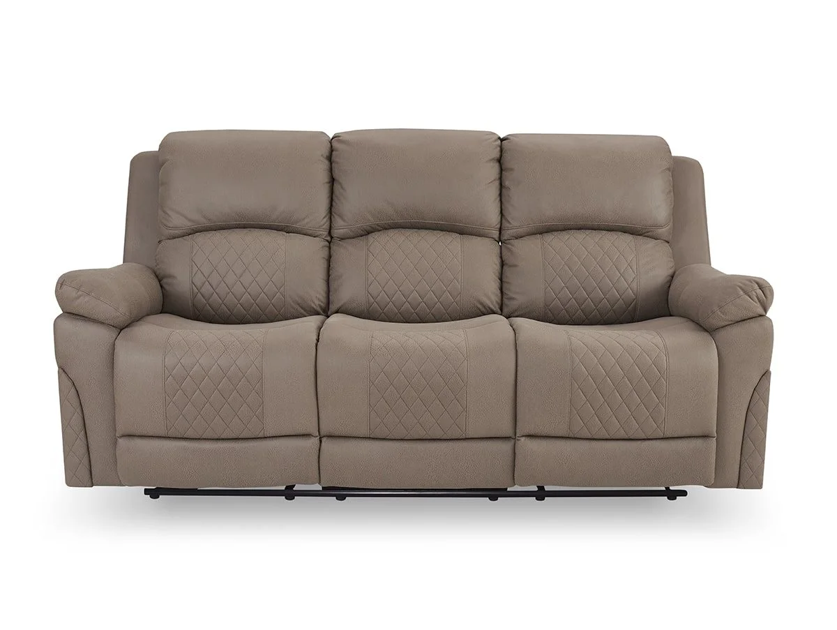 TGC TGC Doran Brown Faux Leather 3 Seater Manual Recliner Sofa