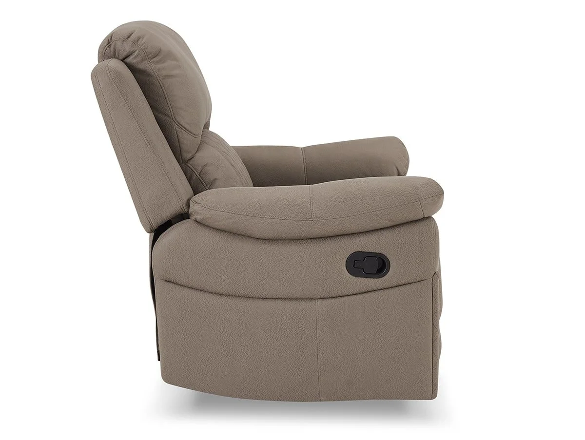 TGC TGC Doran Brown Faux Leather 3 Seater Manual Recliner Sofa