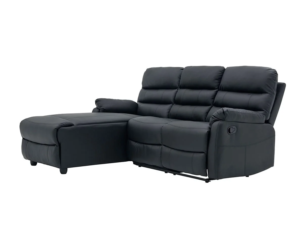 TGC TGC Colin Black Right Hand Chaise Faux Leather Corner Sofa