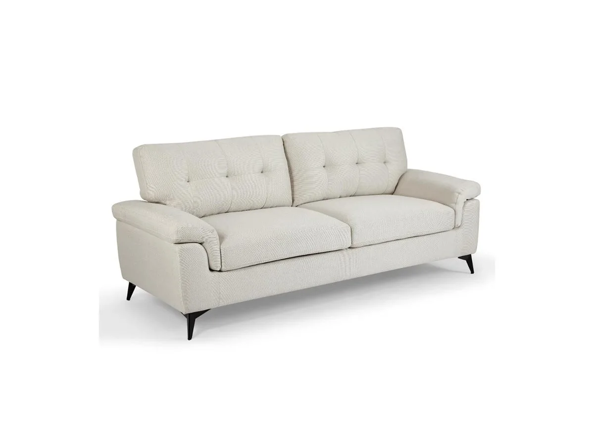 TGC TGC Doran Cream Fabric 3 Seater Sofa
