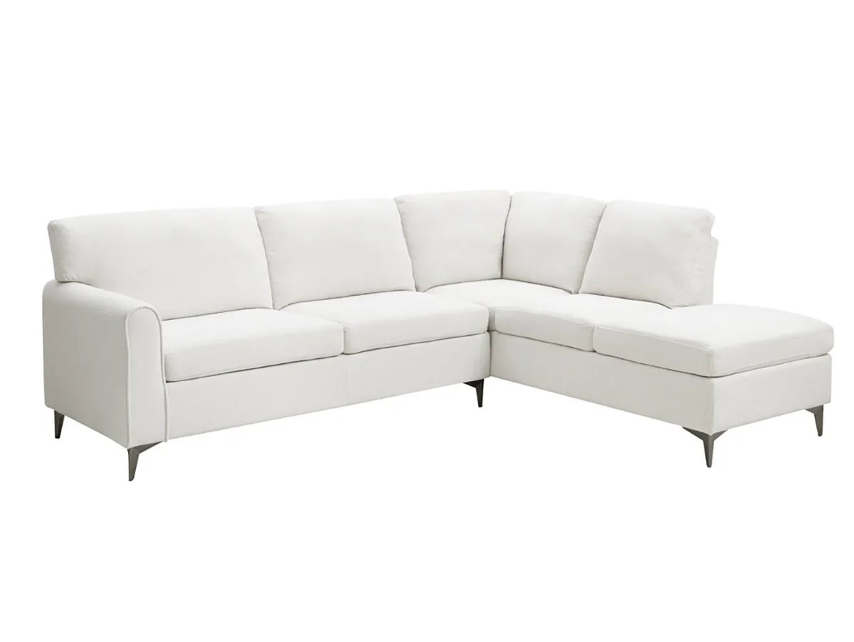 TGC TGC Elise White Boucle Fabric Right Hand Corner Sofa