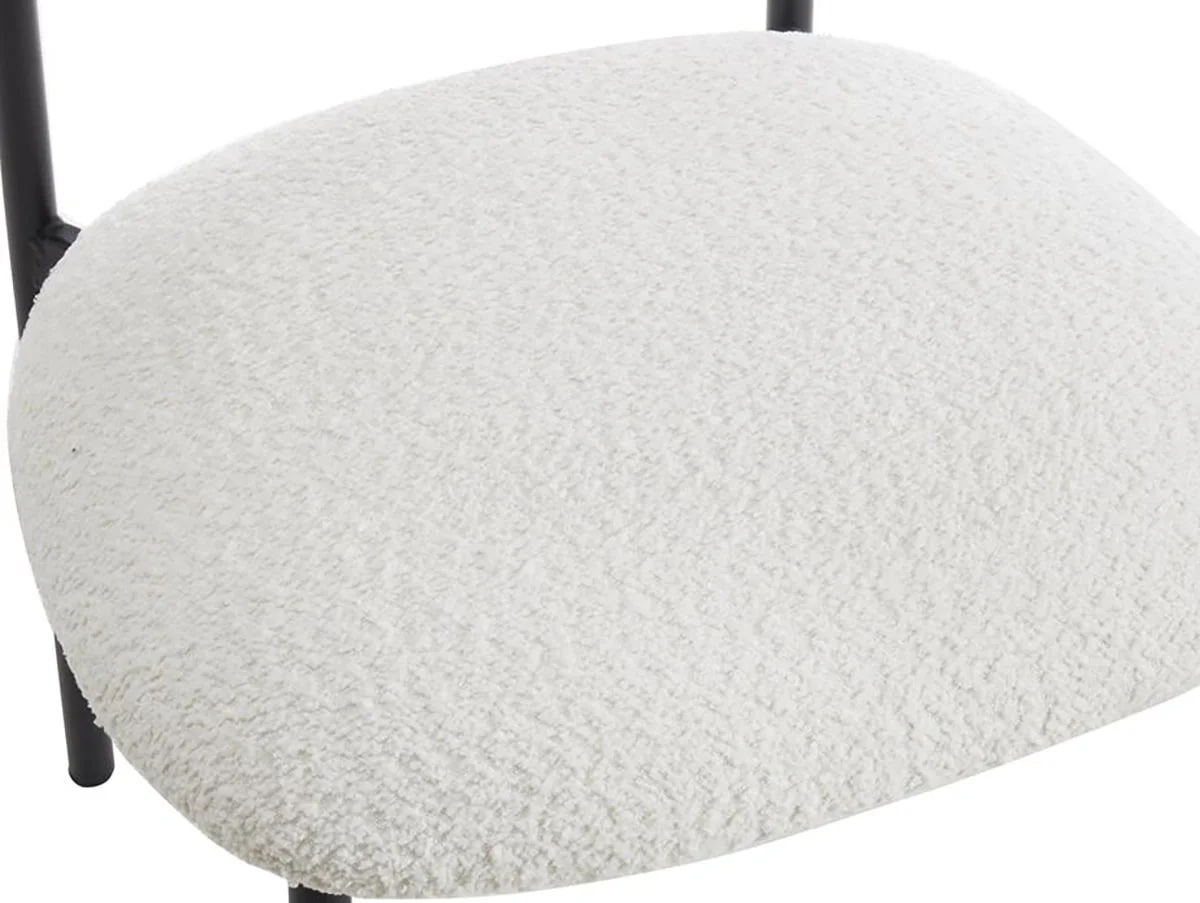 TGC TGC Elliot Set of 2 White Boucle Fabric Dining Chairs