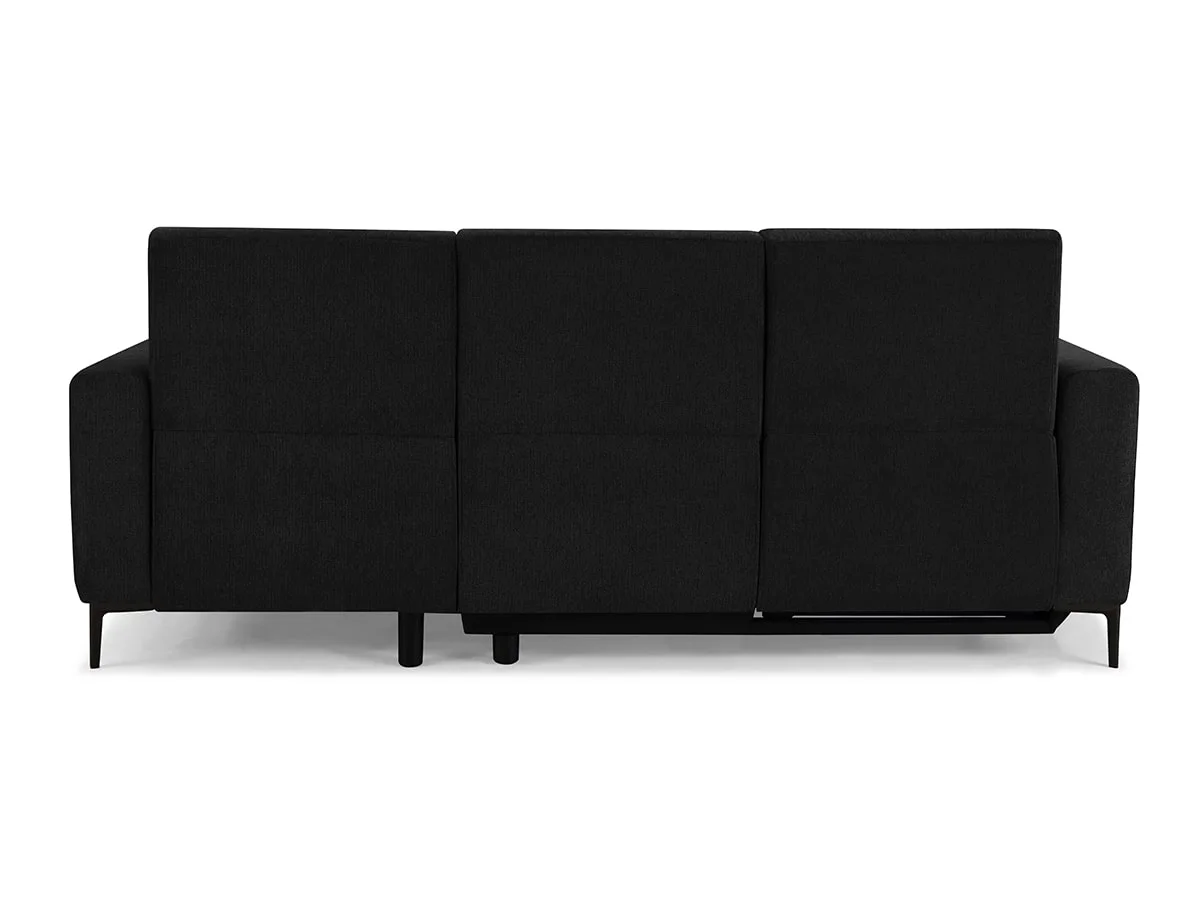 TGC TGC Emma Black Velvet Fabric Right Hand Chaise Recliner Sofa