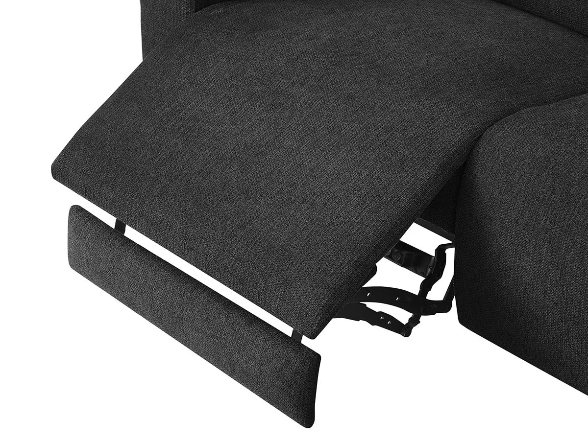 TGC TGC Emma Black Velvet Fabric Right Hand Chaise Recliner Sofa