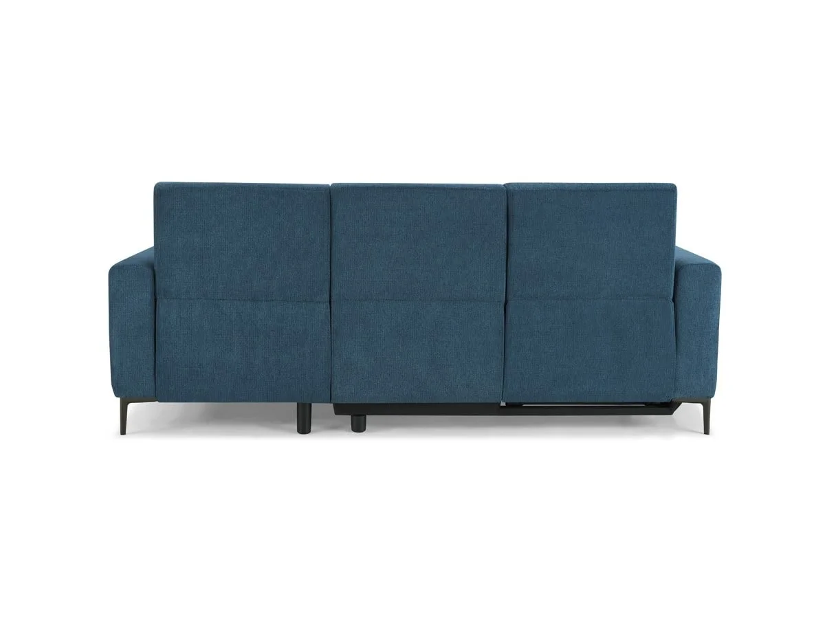 TGC TGC Emma Blue Velvet Fabric Right Hand Chaise Recliner Sofa