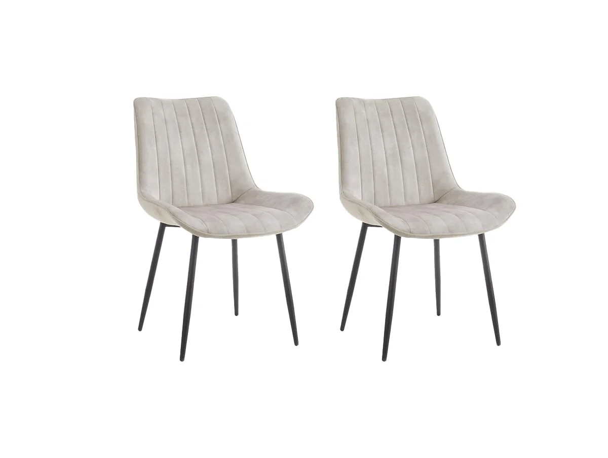 TGC TGC Gemma Set of 2 Cream Velvet Fabric Dining Chairs