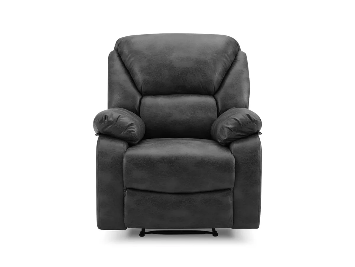TGC TGC George Black Faux Leather Manual Recliner Chair