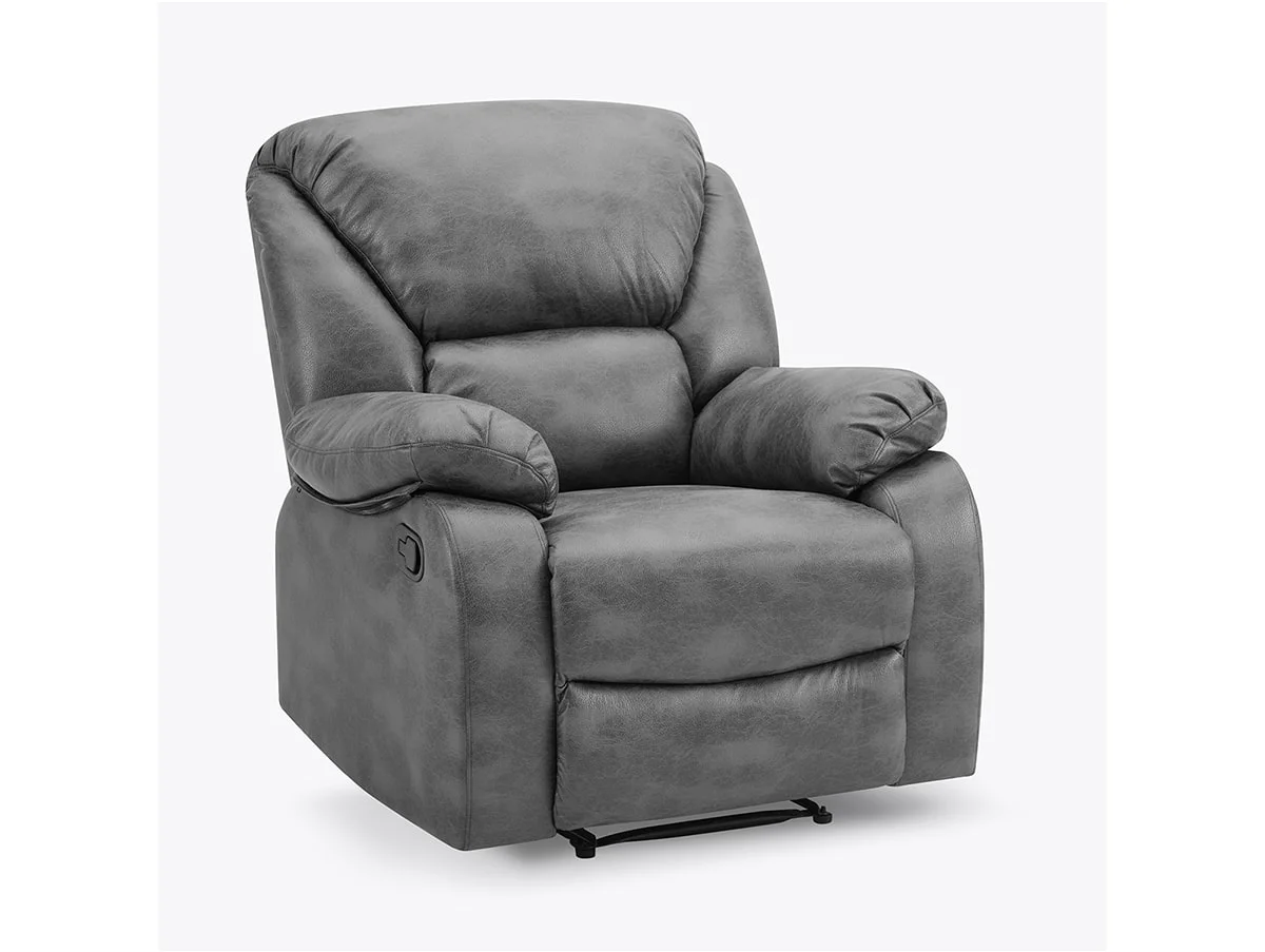 TGC TGC George Grey Faux Leather Manual Recliner Chair