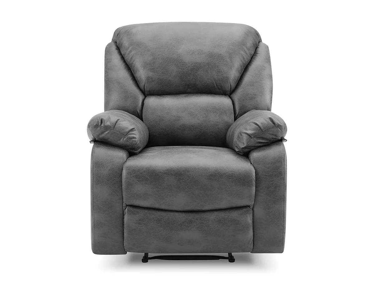 TGC TGC George Grey Faux Leather Manual Recliner Chair
