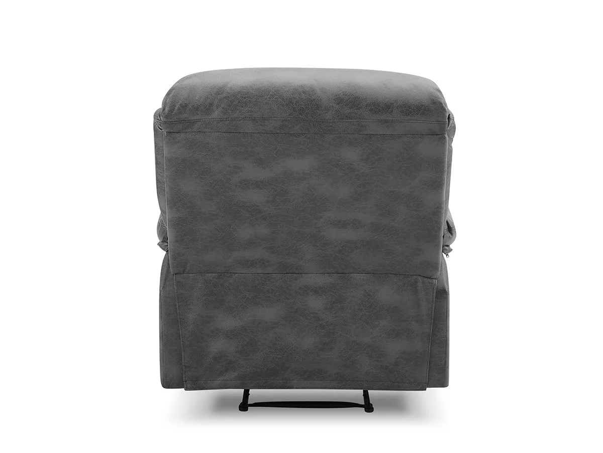 TGC TGC George Grey Faux Leather Manual Recliner Chair
