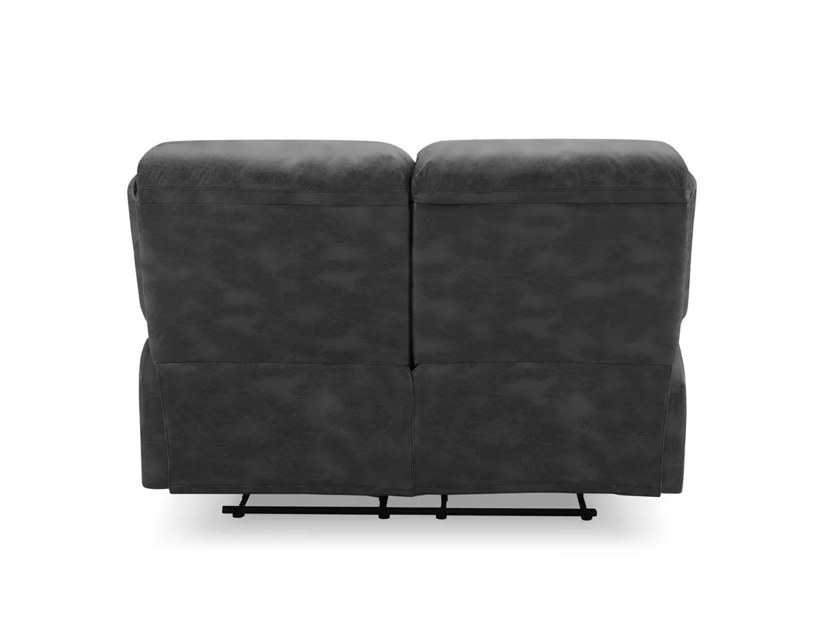 TGC TGC George Black Faux Leather 2 Seater Manual Recliner Sofa