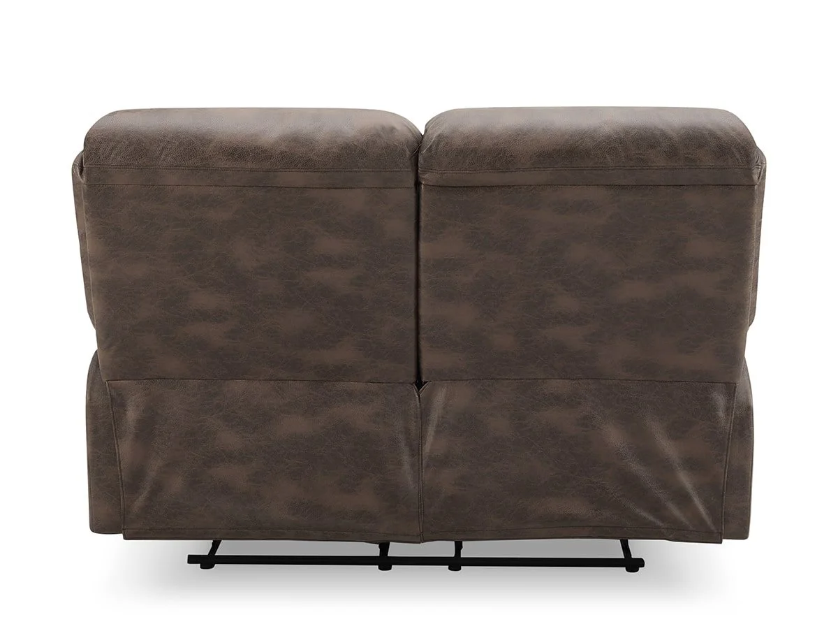TGC TGC George Brown Faux Leather 2 Seater Manual Recliner Sofa