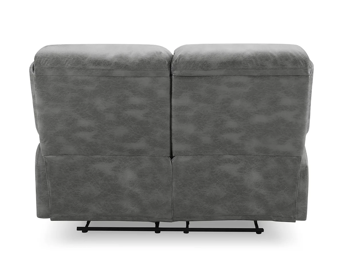 TGC TGC George Grey Faux Leather 2 Seater Manual Recliner Sofa