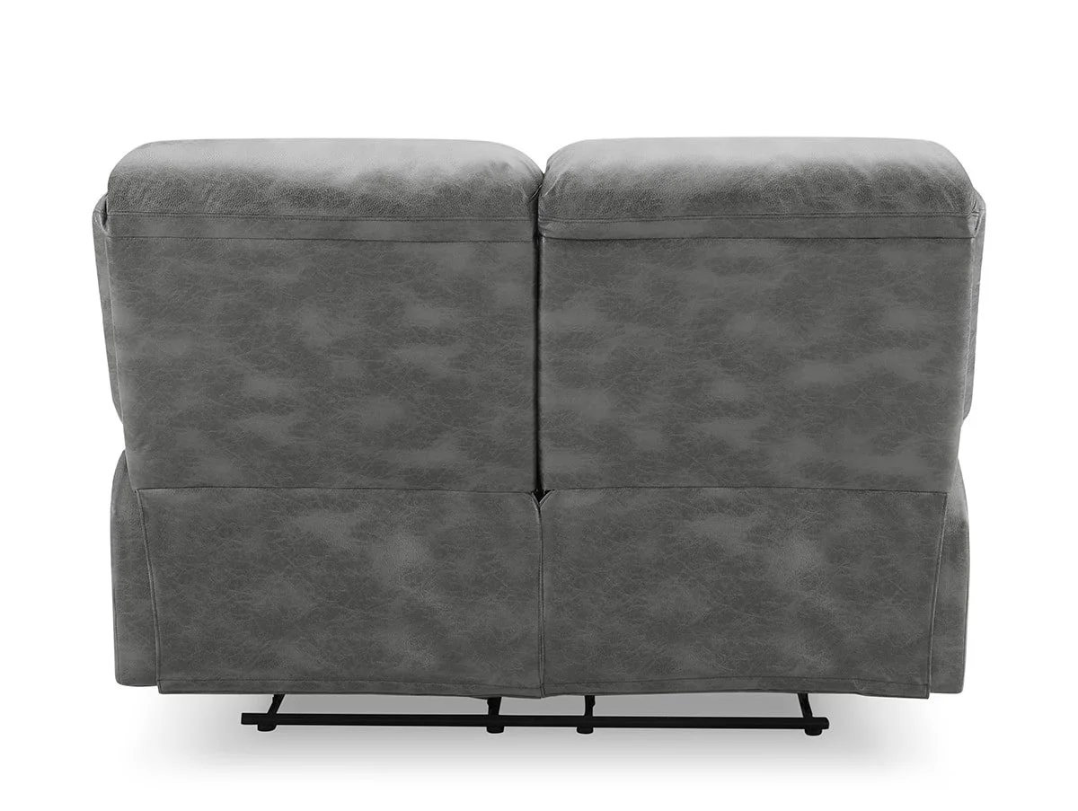 TGC TGC George Grey Faux Leather 2 Seater Manual Recliner Sofa