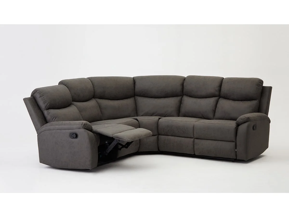 TGC TGC Sonny Grey Faux Leather Corner Recliner Sofa