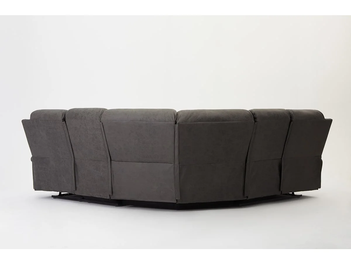 TGC TGC Sonny Grey Faux Leather Corner Recliner Sofa