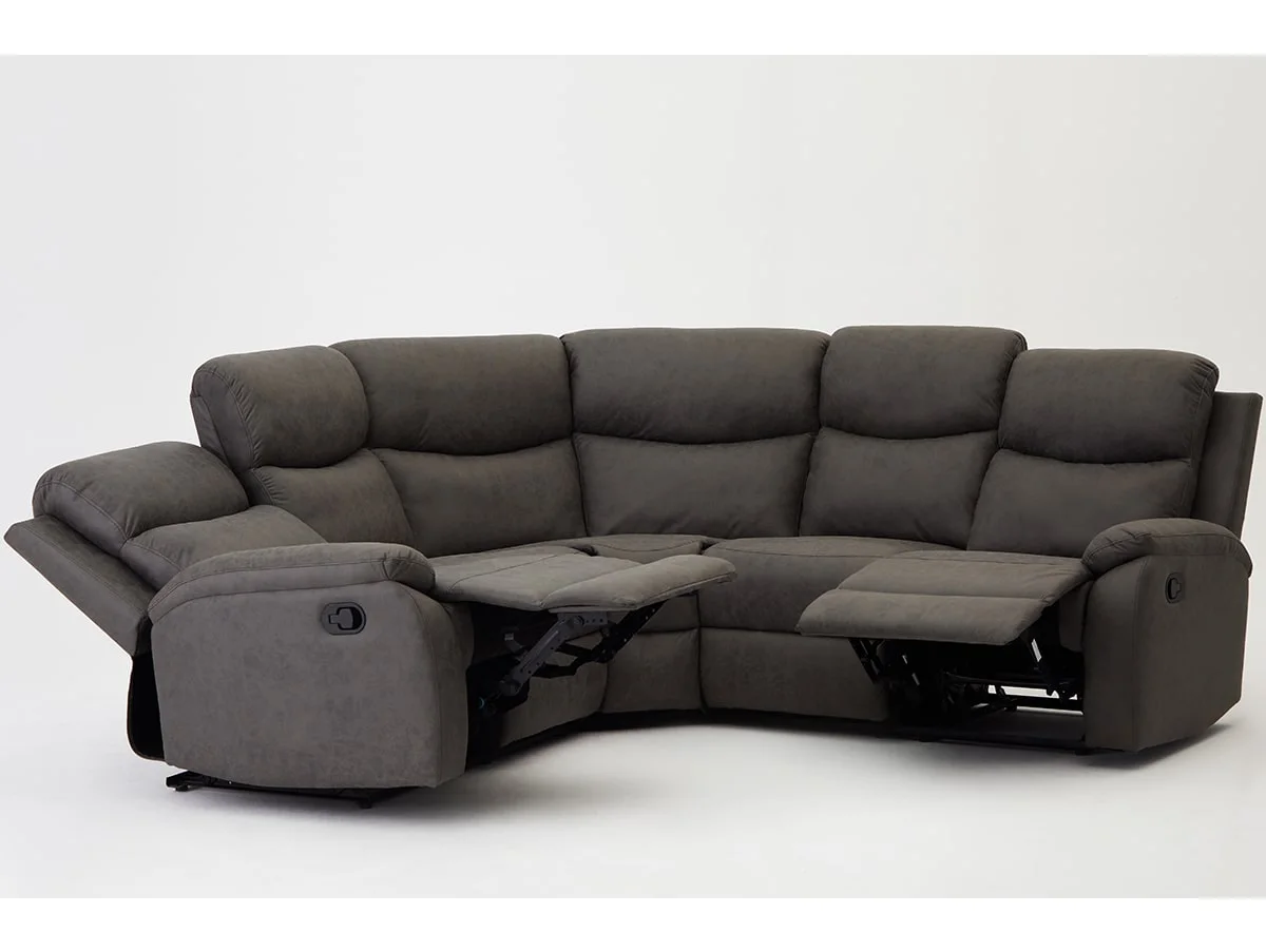 TGC TGC Sonny Grey Faux Leather Corner Recliner Sofa