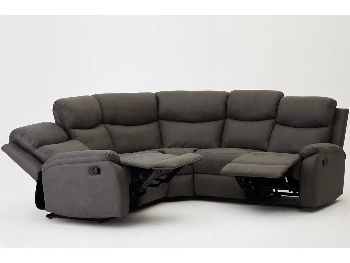 TGC TGC Sonny Grey Faux Leather Corner Recliner Sofa