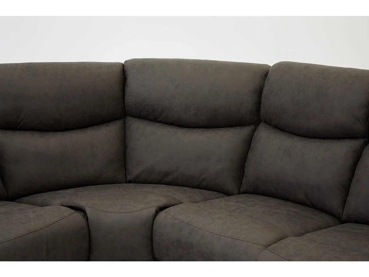 TGC TGC Sonny Grey Faux Leather Corner Recliner Sofa