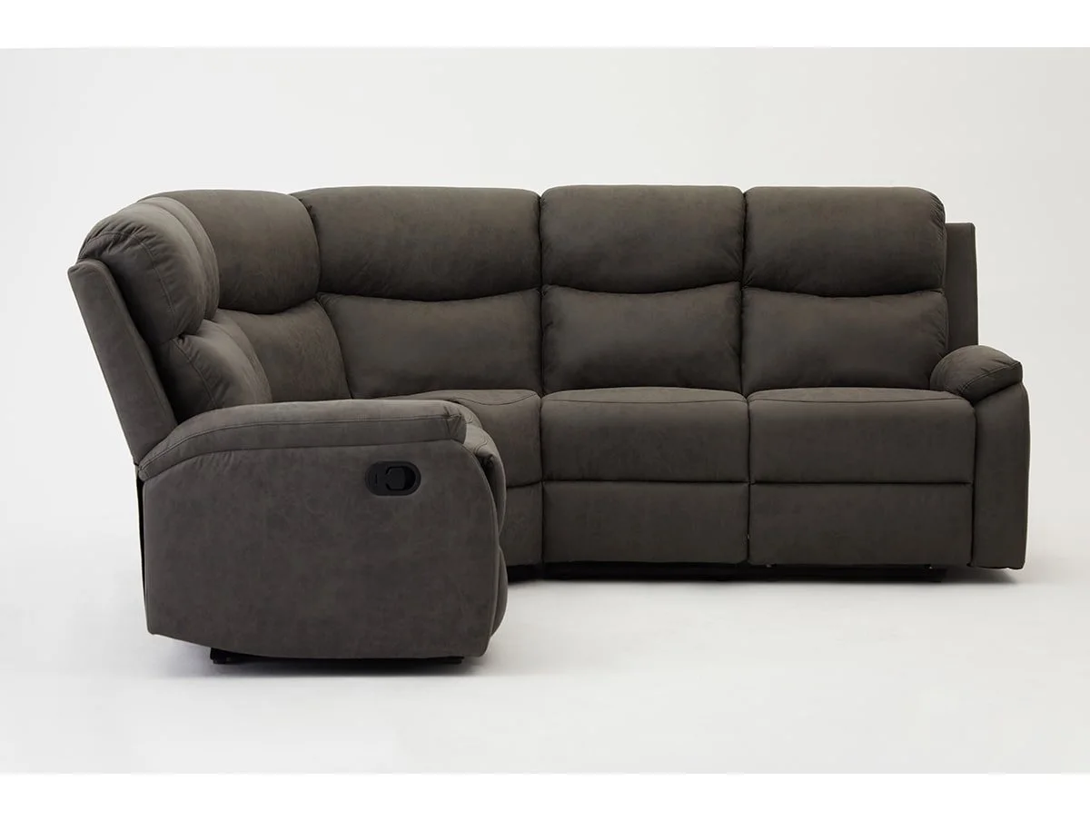 TGC TGC Sonny Grey Faux Leather Corner Recliner Sofa