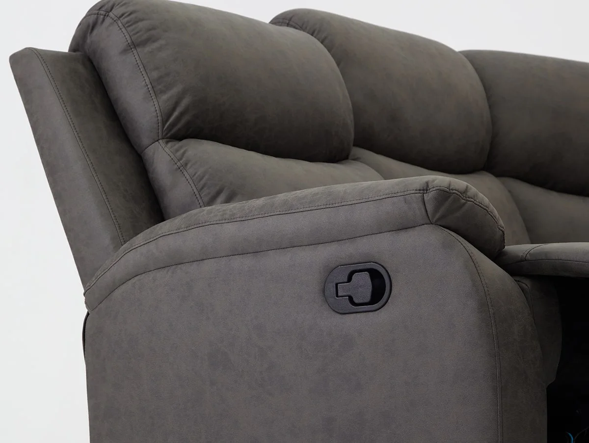 TGC TGC Sonny Grey Faux Leather Corner Recliner Sofa