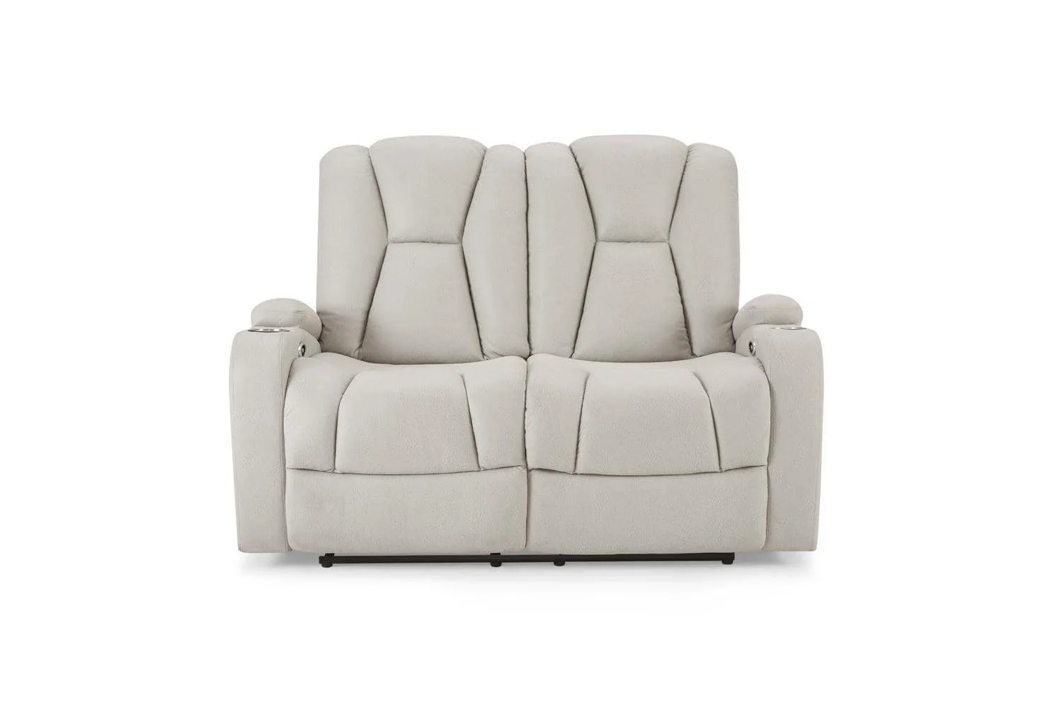 TGC TGC Hazel Light Grey Faux Leather 2 Seater Power Recliner Sofa
