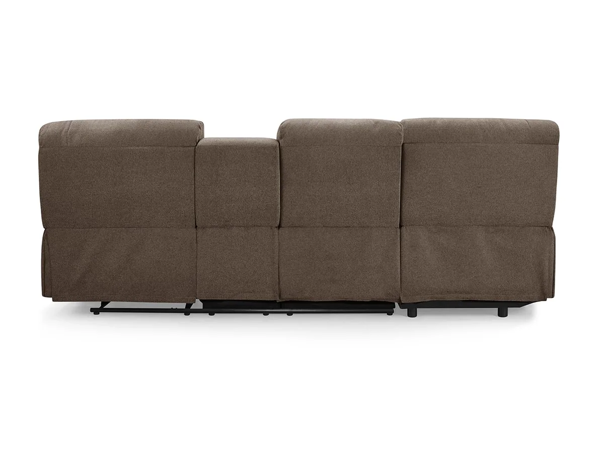 TGC TGC Jake Brown Left Hand Fabric Chaise Recliner Sofa