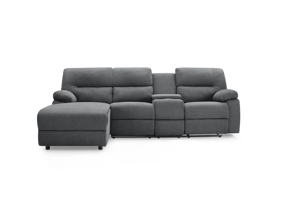 TGC TGC Jake Dark Grey Fabric Left Hand Chaise Recliner Sofa