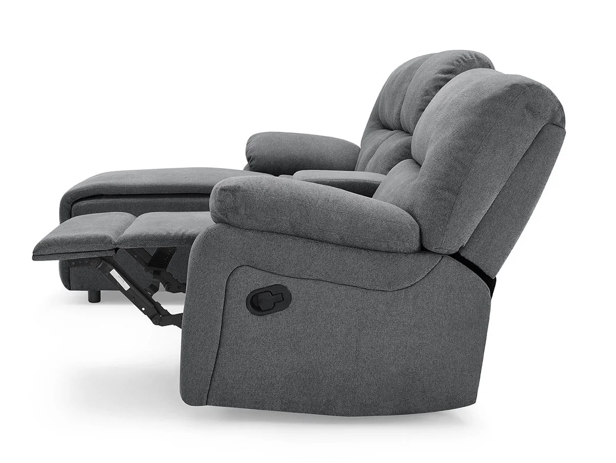 TGC TGC Jake Dark Grey Left Hand Fabric Chaise Recliner Sofa