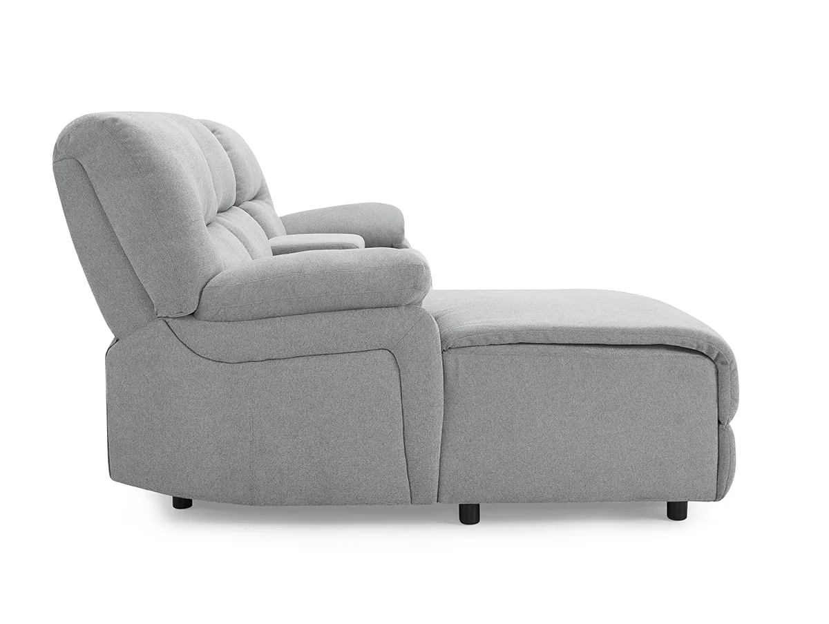 TGC TGC Jake Light Grey Left Hand Fabric Chaise Recliner Sofa