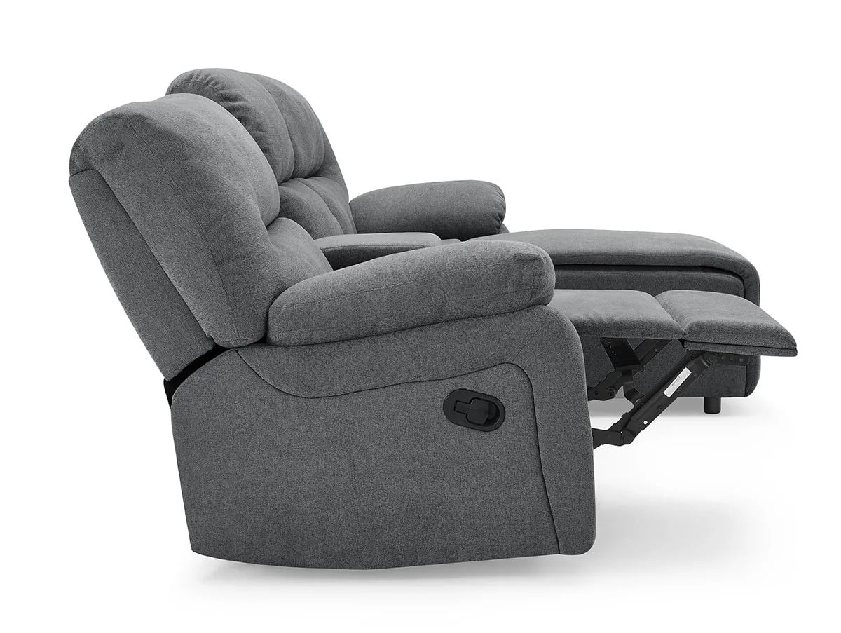 TGC TGC Jake Dark Grey Right Hand Fabric Chaise Recliner Sofa