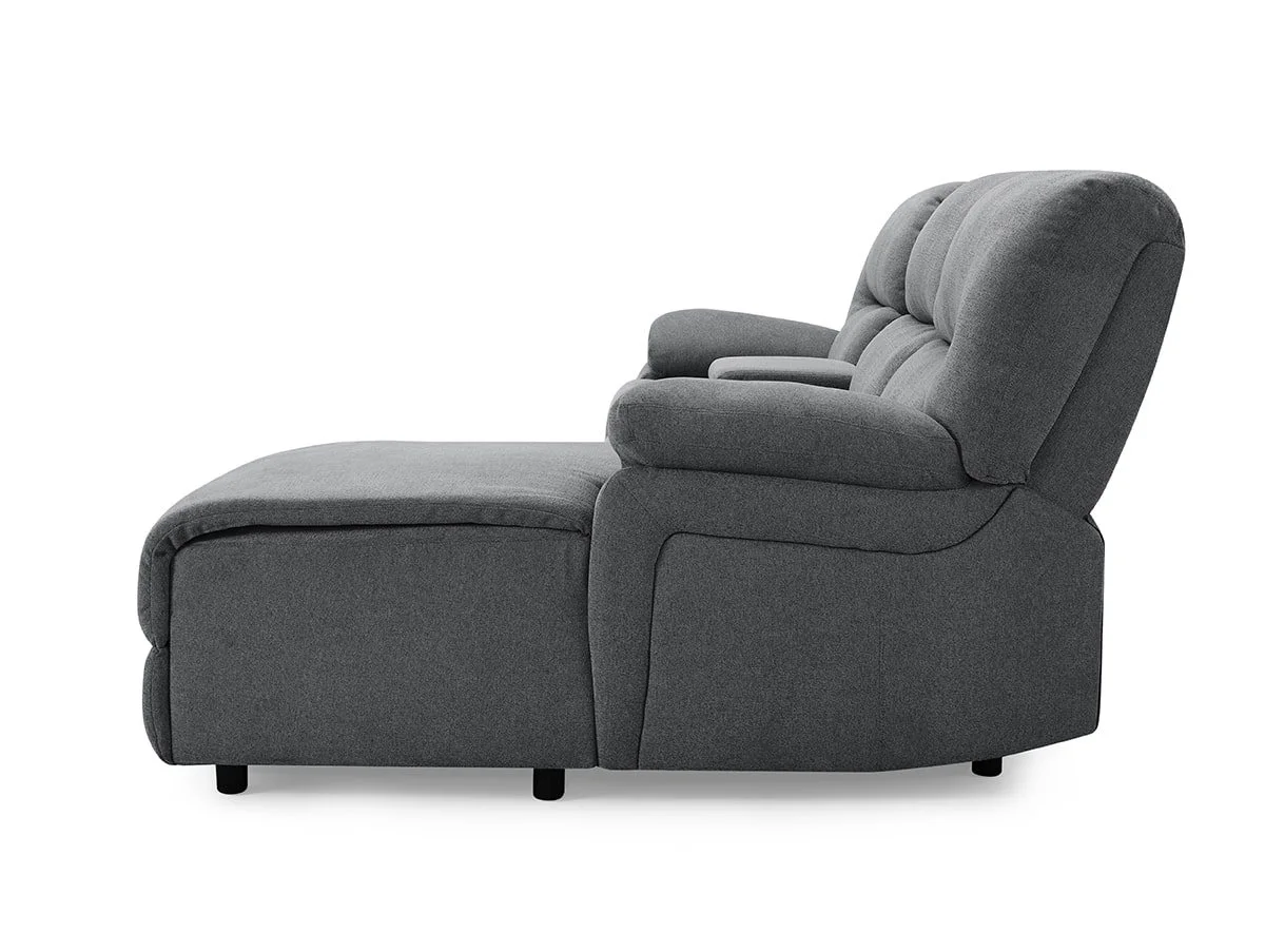 TGC TGC Jake Dark Grey Fabric Right Hand Chaise Recliner Sofa