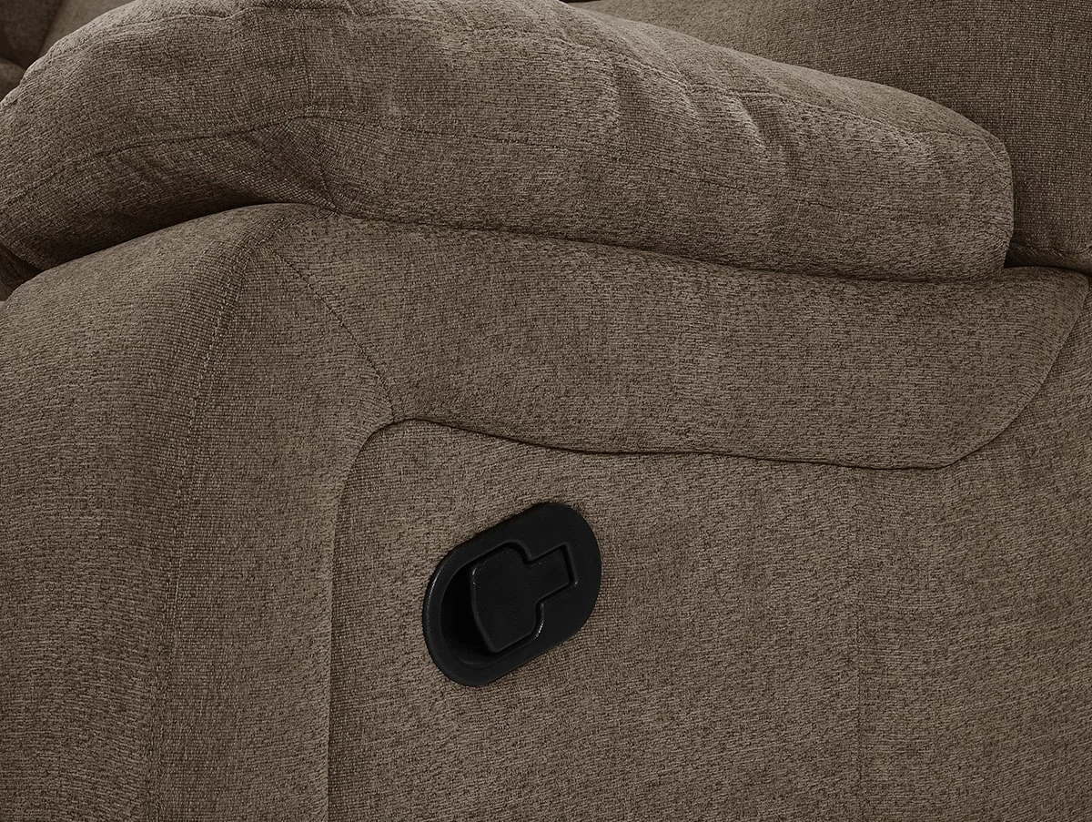 TGC TGC Jake Brown Right Hand Fabric Chaise Recliner Sofa