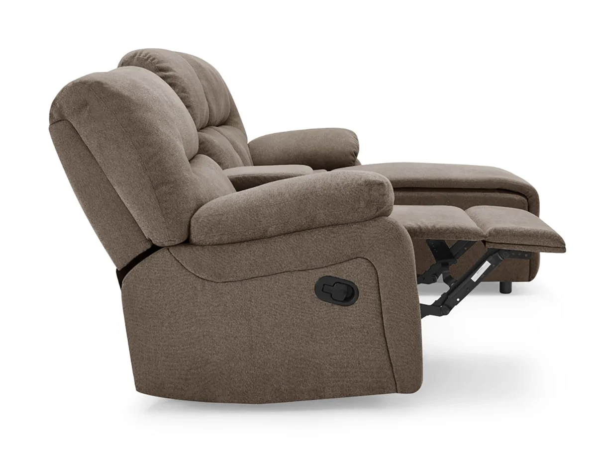 TGC TGC Jake Brown Right Hand Fabric Chaise Recliner Sofa