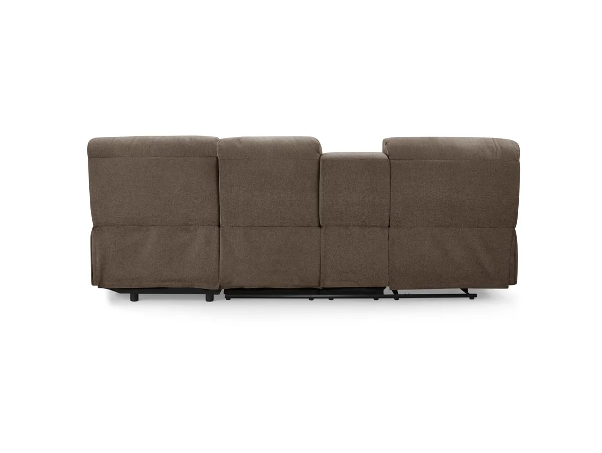 TGC TGC Jake Brown Right Hand Fabric Chaise Recliner Sofa