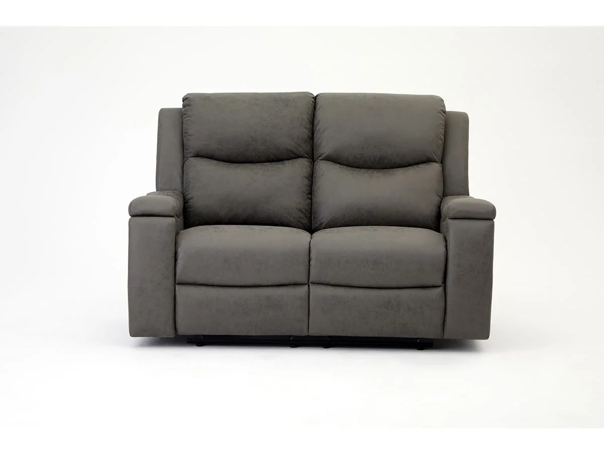 TGC TGC James Grey Faux Leather 2 Seater Recliner Sofa