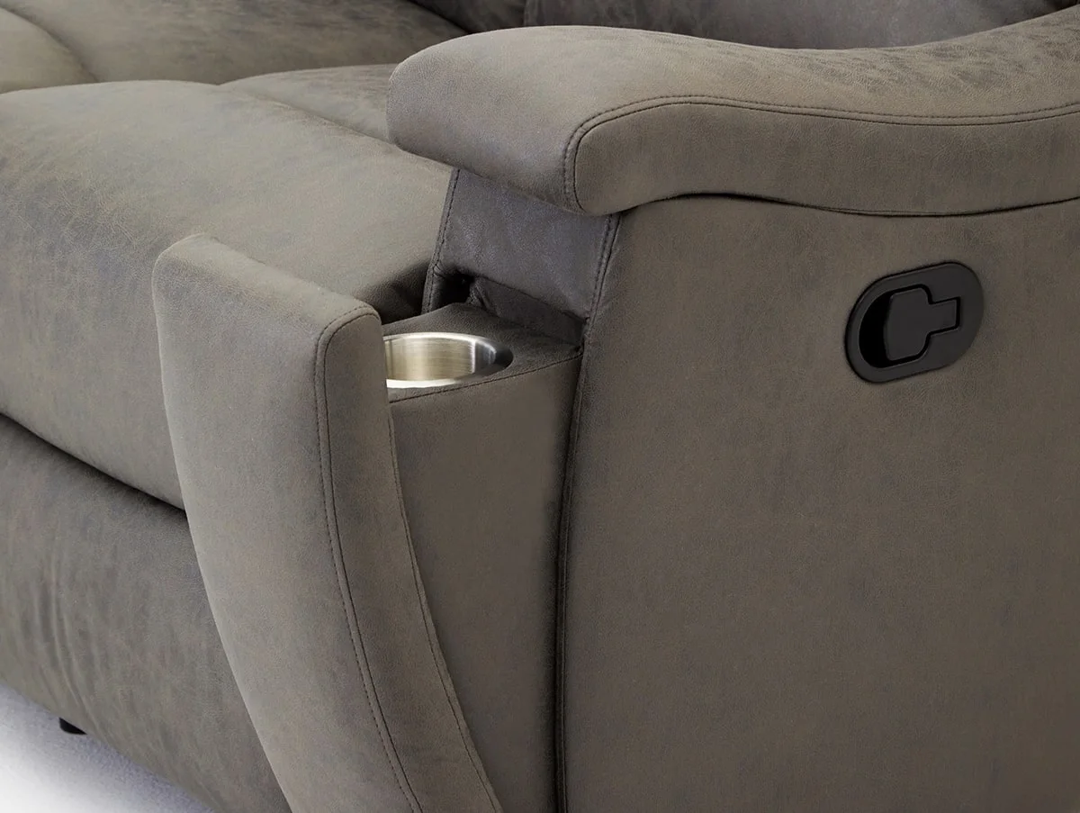 TGC TGC James Grey Faux Leather 2 Seater Recliner Sofa