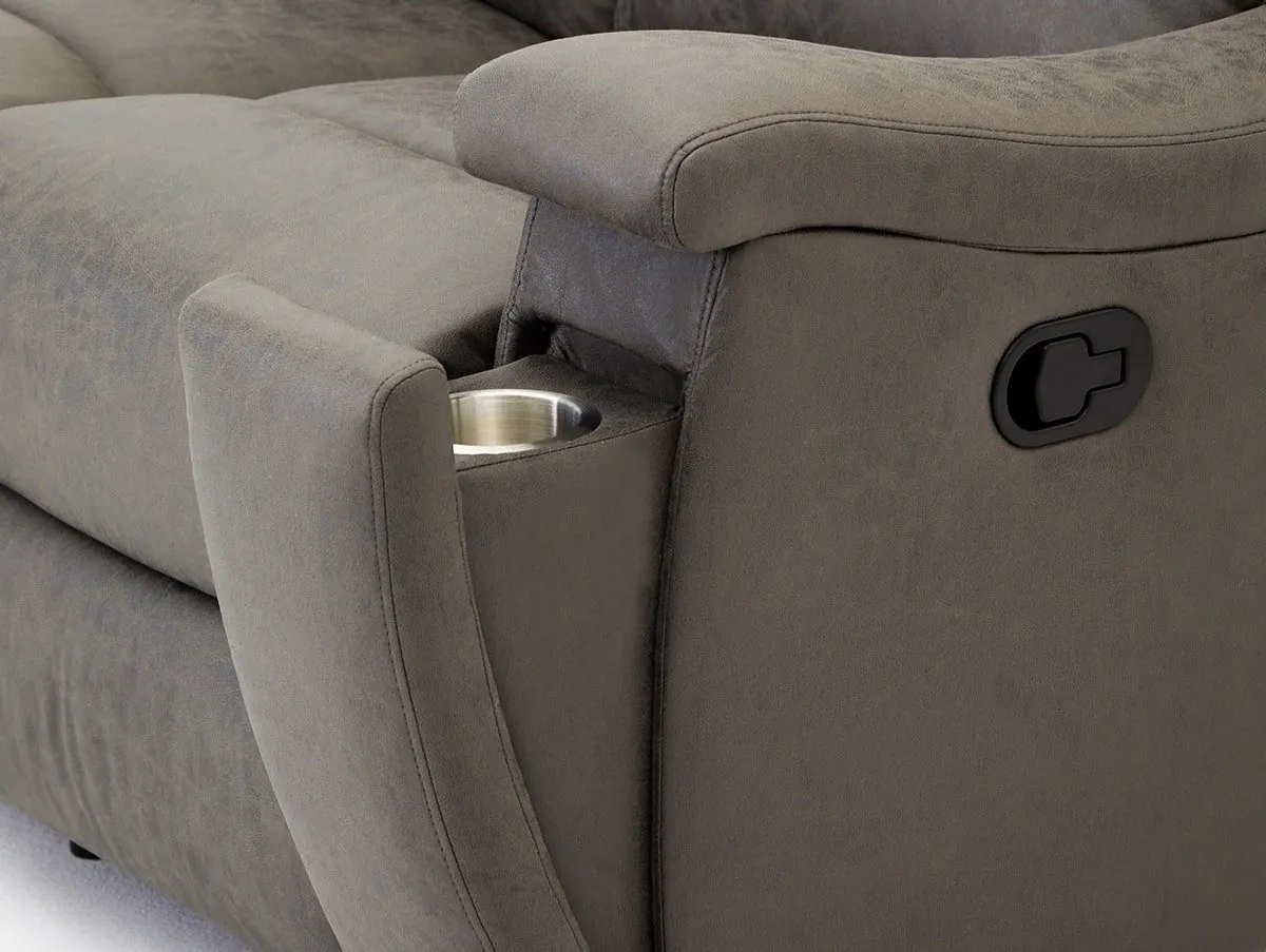 TGC TGC James Grey Faux Leather 2 Seater Recliner Sofa