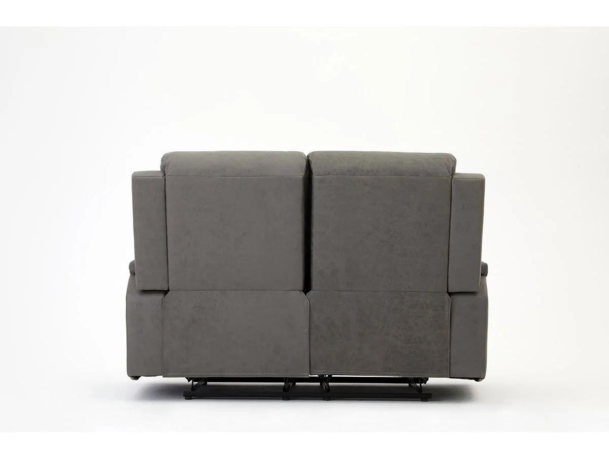 TGC TGC James Grey Faux Leather 2 Seater Recliner Sofa