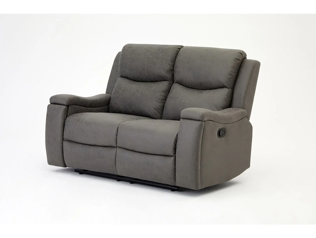 TGC TGC James Grey Faux Leather 2 Seater Recliner Sofa