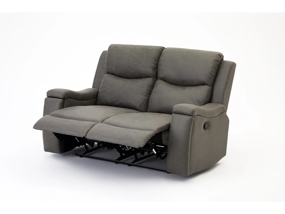 TGC TGC James Grey Faux Leather 2 Seater Recliner Sofa