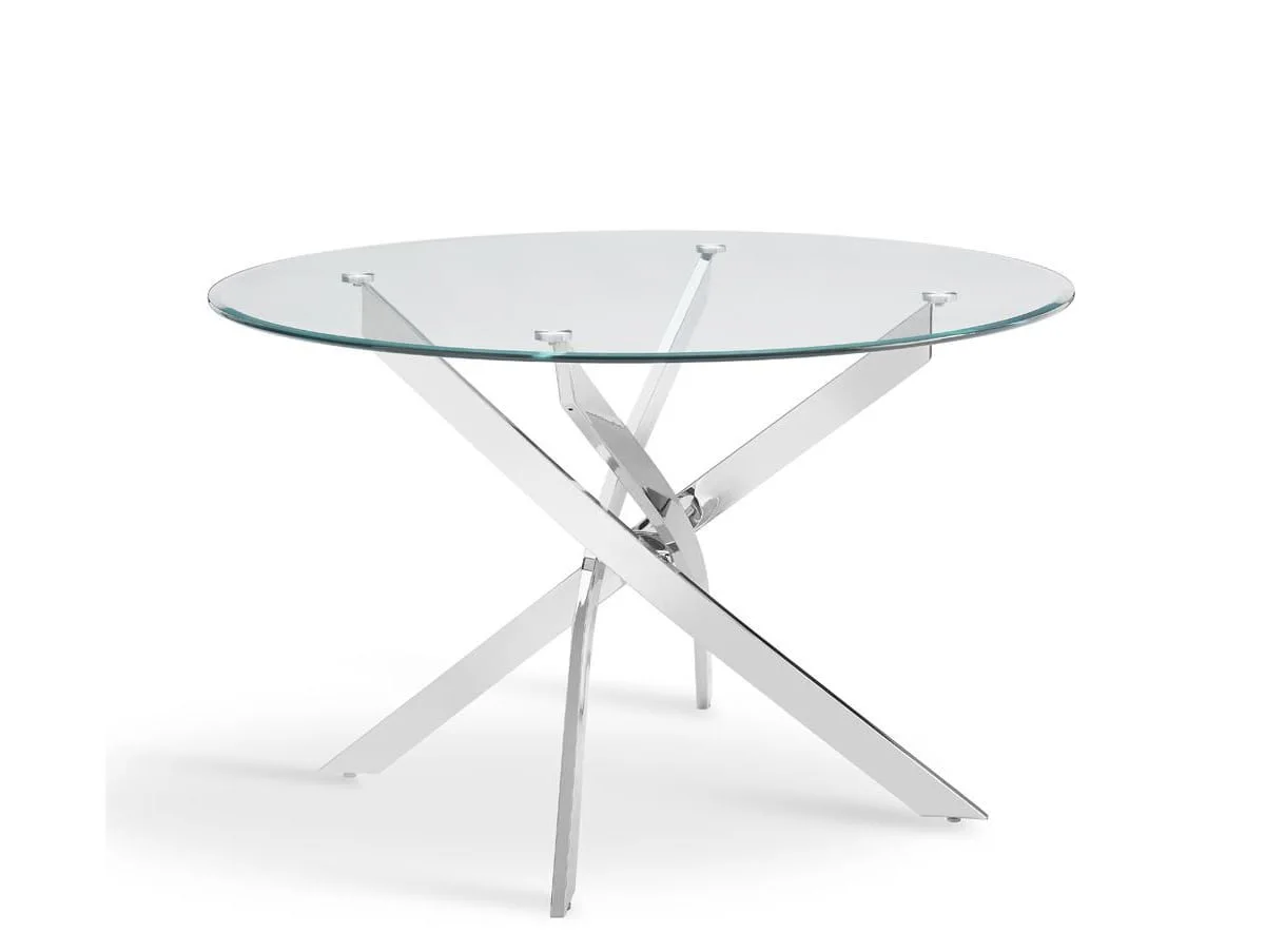 TGC TGC Lily Round 100cm Glass Dining Table