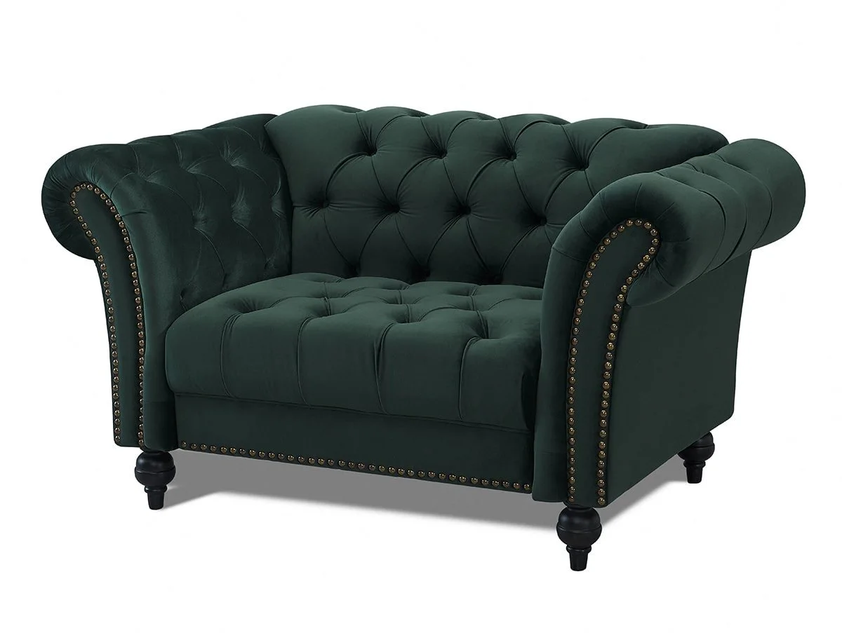 TGC TGC Monroe Green Velvet Fabric 1.5 Seater Sofa