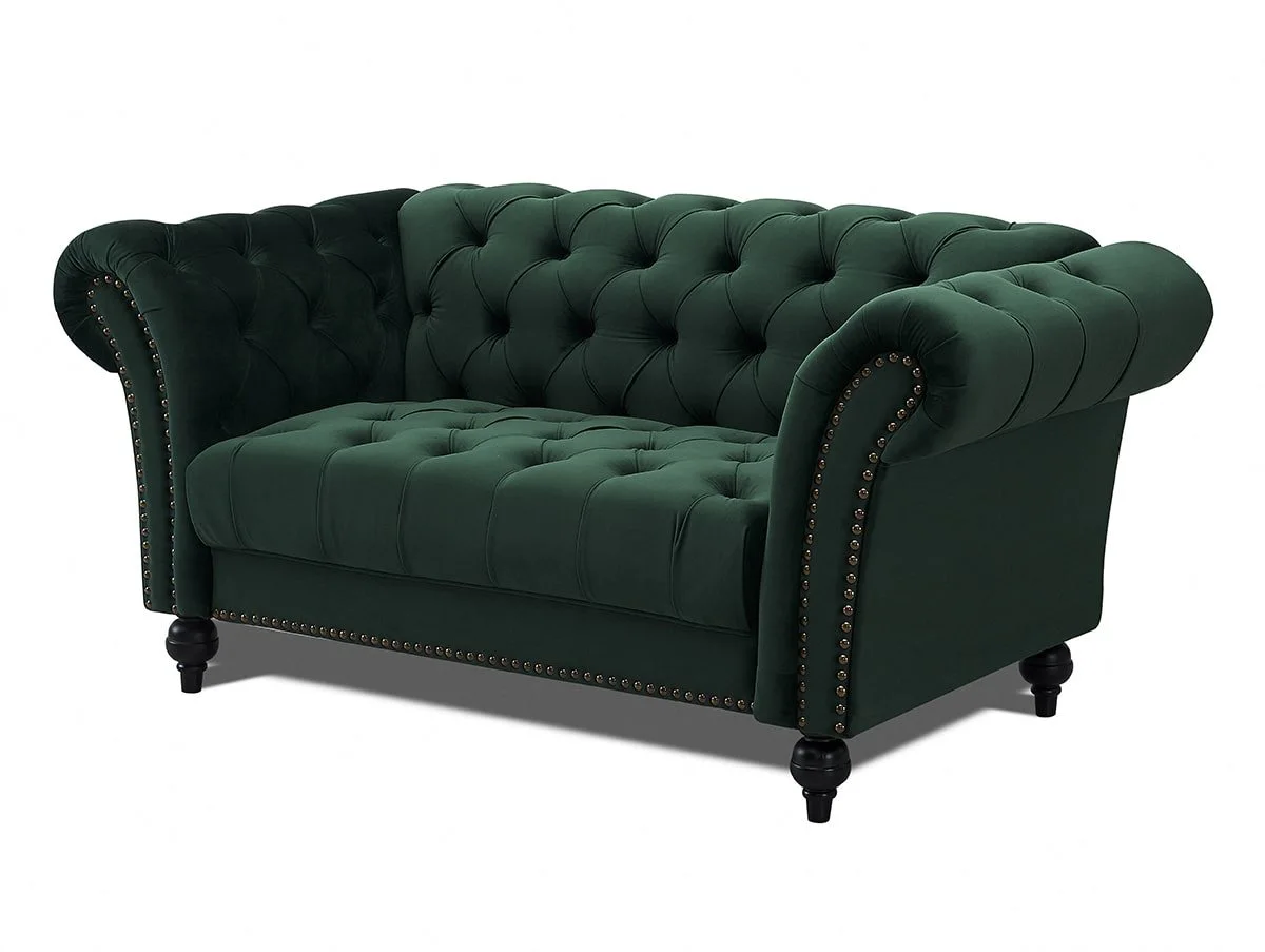 TGC TGC Monroe Green Velvet Fabric 2 Seater Sofa