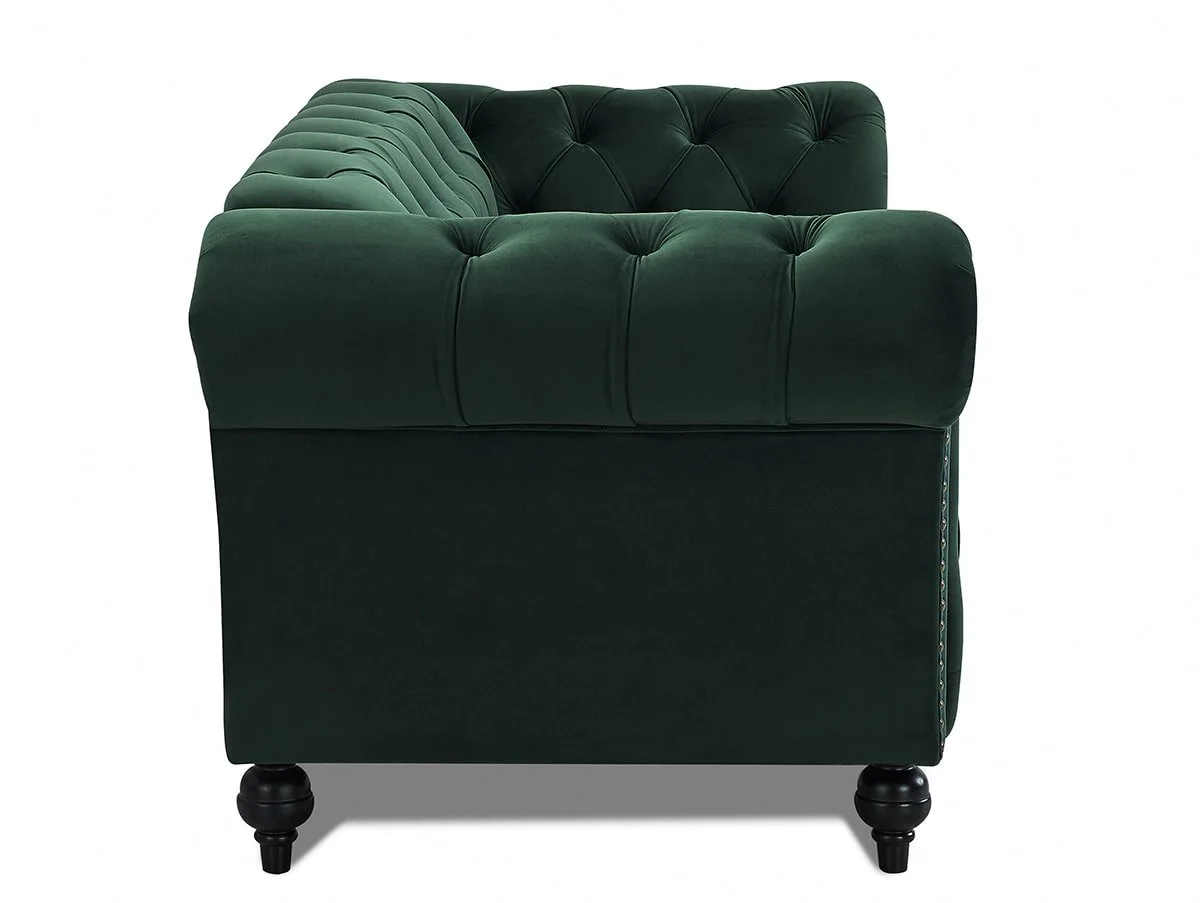 TGC TGC Monroe Green Velvet Fabric 2 Seater Sofa