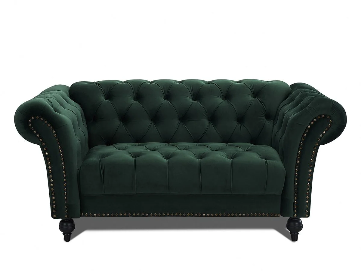 TGC TGC Monroe Green Velvet Fabric 2 Seater Sofa