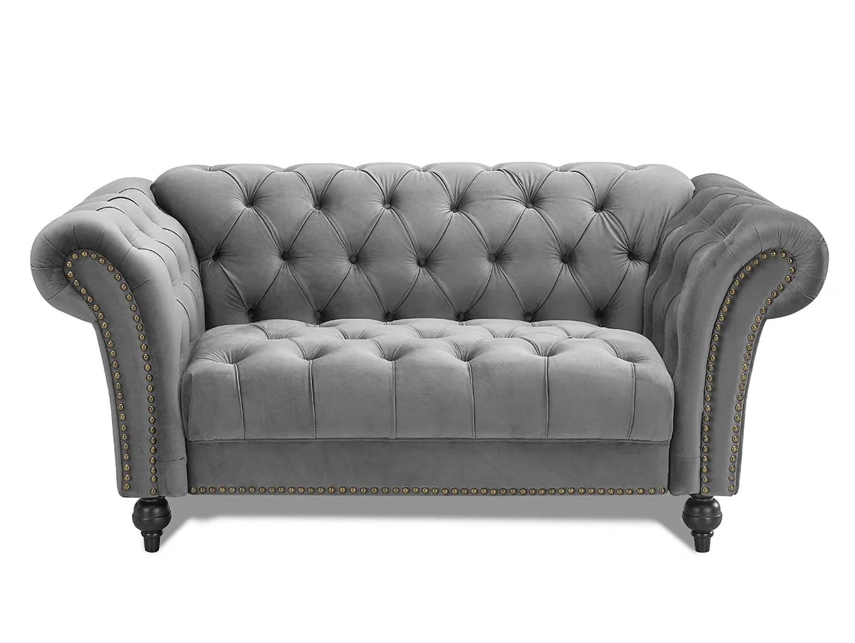 TGC TGC Monroe Grey Velvet 2 Seater Sofa